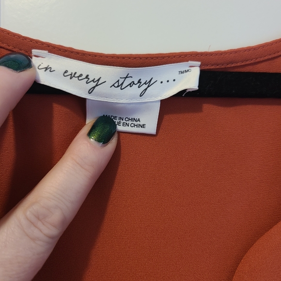 Addition Elle Scalloped Sleeveless Top - Rust - Picture 4 of 7